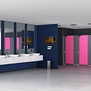 Spacious and clean restroom facilities with shaded walkways ensuring comfort for all visitors.